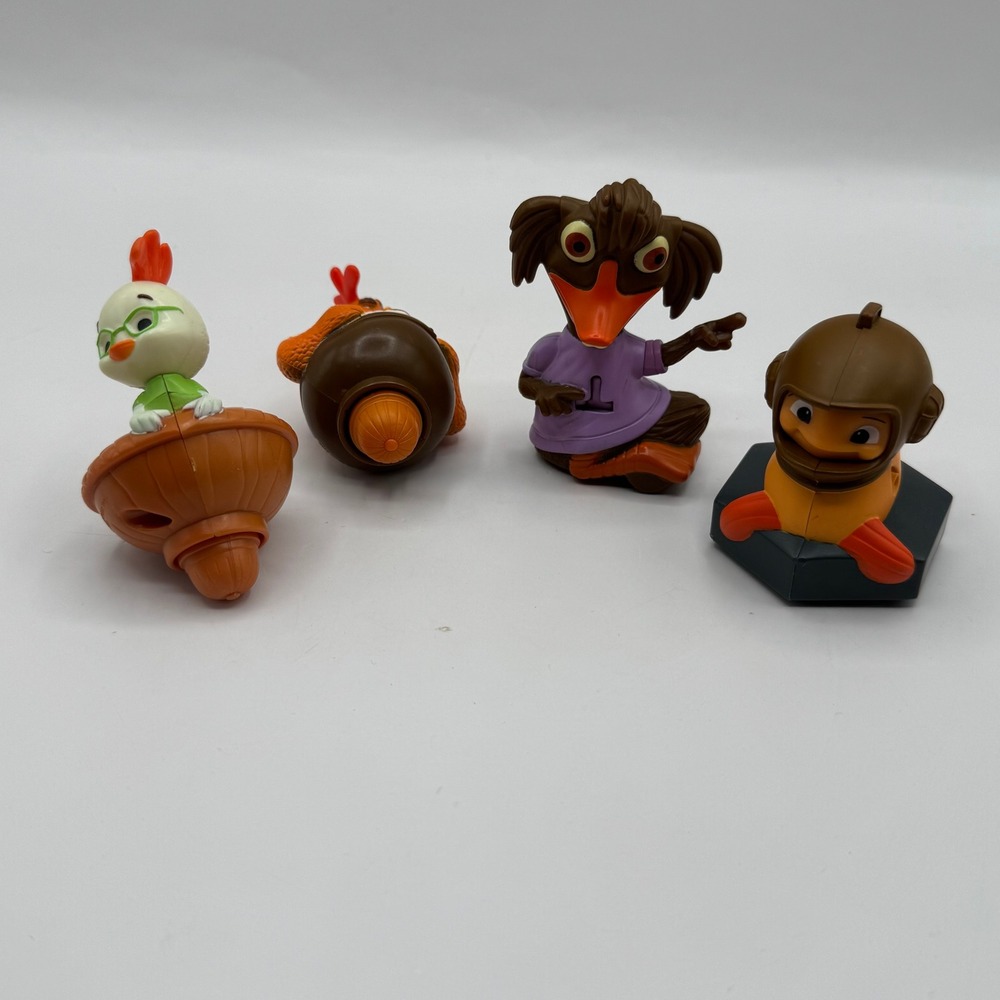 Disney Chicken Little Toy Figures Fish Ugly Duckling Meal Toys Lot 4pc
